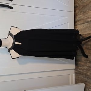 Black Studded Short A Line Dressy Dress